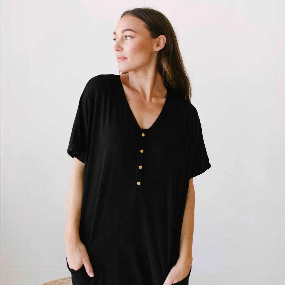 Dwell + Slumber Caftan dress in Onyx